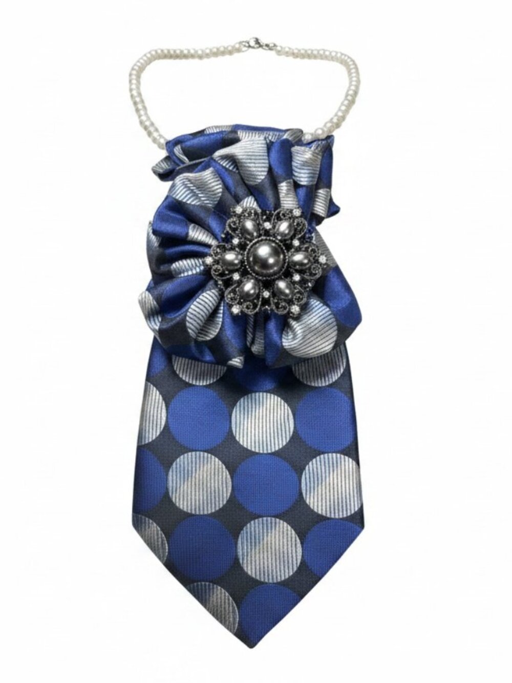 Blue Tie Statement Necklace